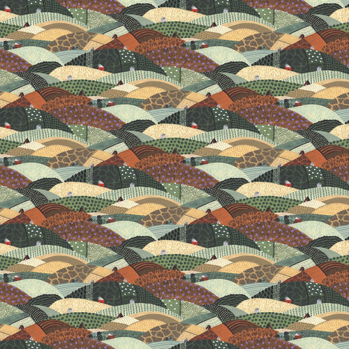 1 Yard 14" Remnant of Hills in Green Multi | Trek