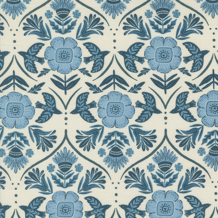 1 Yard 23" Remnant of Flight of Fancy in Eggshell | Folk Lore