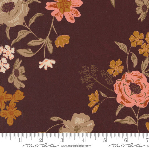 1 Yard 6" Remnant of Harvest Bloom in Merlot | Foraged, Found, & Hand Me Down
