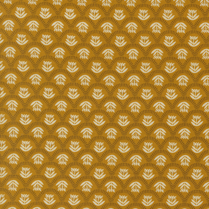 1 Yard 7" Remnant of Scallop Story in Caramel | Folk Lore
