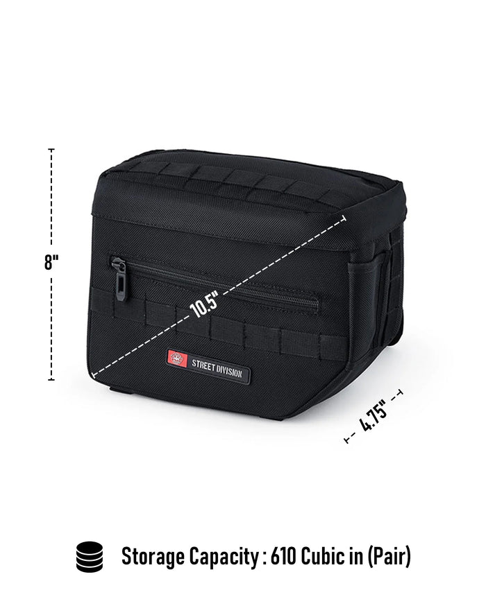 10L - Patriot Small Throw Over Saddlebags for Harley Softail Custom FXSTC Storage Capacity