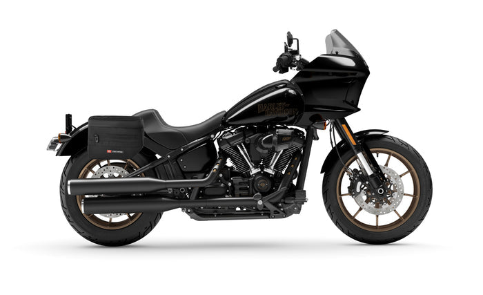 8L - Patriot Small Throw Over Saddlebags for Harley Softail Low Rider ST FXLRST Bag on Bike @expand