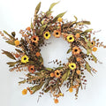 12" Brown and Yellow Sunflower Wreath