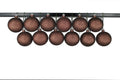 12 Pack 100mm 4" Brown Glitter Ball Ornament with Wire