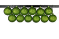 12 Pack 100mm 4" Lime Green Glitter Ball Ornament with Wire