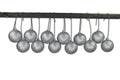 12 Pack 100mm 4" Silver Glitter Ball Ornament with Wire