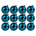 12 Pack 60mm 2.5" Shiny Aqua Ball Ornament with Wire and UV Coating