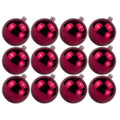 12 Pack 60mm 2.5" Shiny Burgundy Ball Ornament with Wire and UV Coating