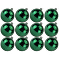12 Pack 60mm 2.5" Shiny Green Ball Ornament with Wire and UV Coating