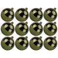 12 Pack 60mm 2.5" Shiny Sage Green Ball Ornament with Wire and UV Coating