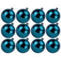 12 Pack 70mm 2.75" Shiny Aqua Ball Ornament with Wire and UV Coating