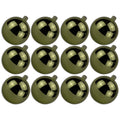12 Pack 70mm 2.75" Shiny Sage Green Ornament with Wire and UV Coating