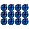 12 Pack 80mm 3" Shiny Blue Ball Ornament with Wire, UV Coated