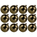 12 Pack 80mm 3" Shiny Gold Ball Ornament with Wire, UV Coated