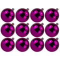 12 Pack 80mm 3" Shiny Pink Ball Ornament with Wire, UV Coated