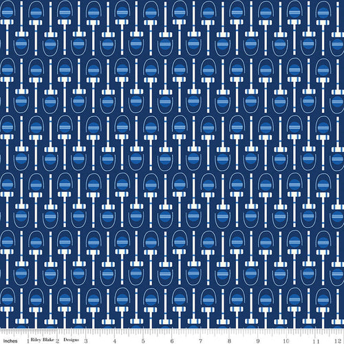 1/2 Yard Remnant of Croquet in Navy | Red, White, & Bang!