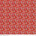 1/2 Yard Remnant of Leaves in Red | Red, White, & Bang!