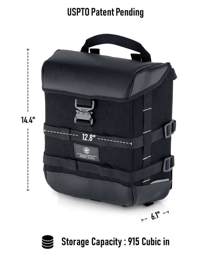 15L - Incognito Quick Mount Medium Solo Motorcycle Saddlebag (Left Only) for Harley Sportster Super Low XL883L Storage Capacity