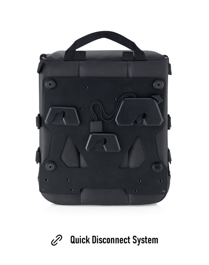 15L - Incognito Quick Mount Medium Solo Motorcycle Saddlebag (Left Only) for Harley Sportster Super Low XL883L Quick Disconnect System