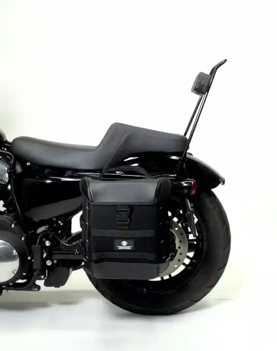 15L - Incognito Quick Mount Medium Solo Motorcycle Saddlebag (Left Only) for Harley Sportster Super Low XL883L Quick Detachable