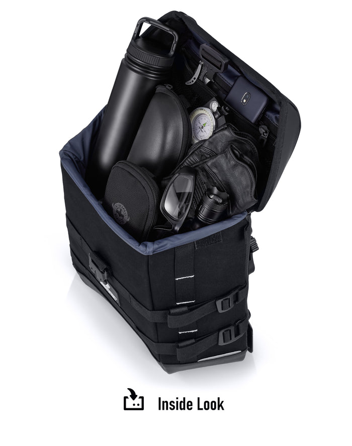 15L - Incognito Quick Mount Medium Solo Motorcycle Saddlebag (Left Only) for Harley Sportster Super Low XL883L inside Look