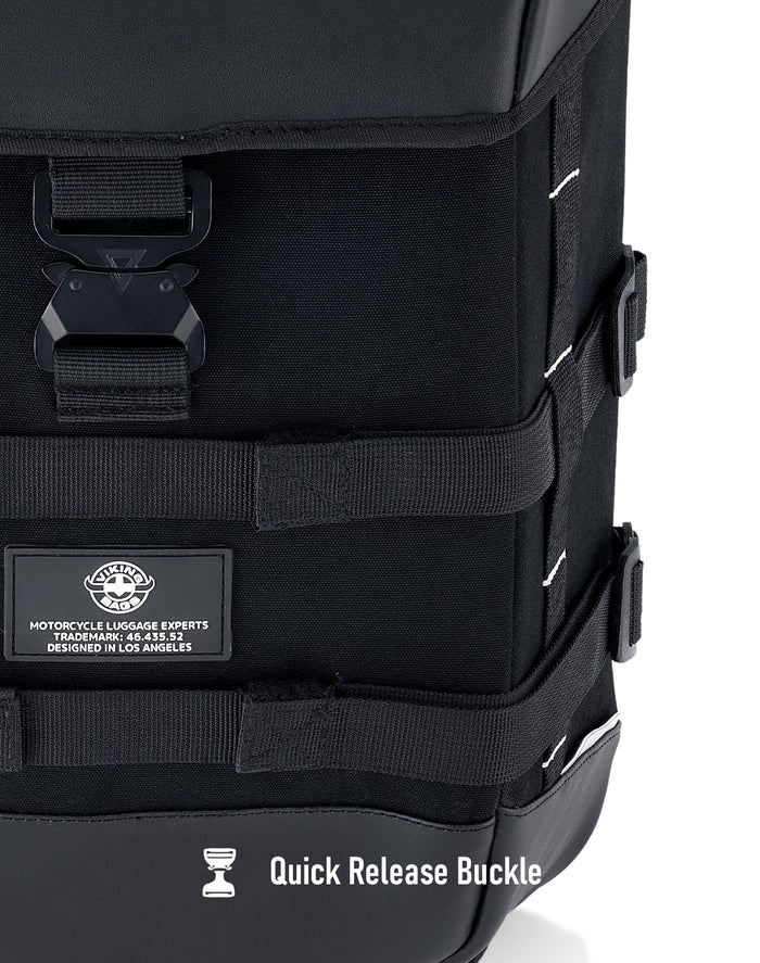 15L - Incognito Quick Mount Medium Solo Motorcycle Saddlebag (Left Only) for Harley Sportster Super Low XL883L Quick Release Buckle