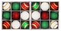 18 Pack of Red, Green, and White Ball Ornaments
