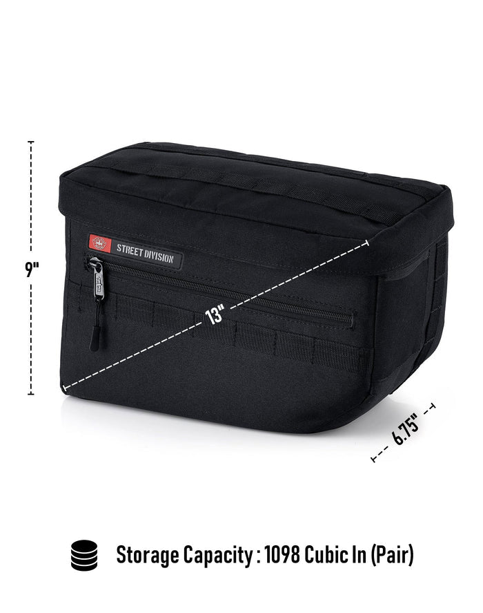 18L - Patriot Large Honda VTX 1300 R (Retro) Motorcycle Throw Over Saddlebags Storage Capacity