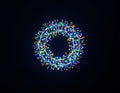 2' Multi Colored Micro LED Wreath with Silver Frame