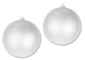 2 Pack 200mm 8" White Glitter Ball Ornaments with Wire