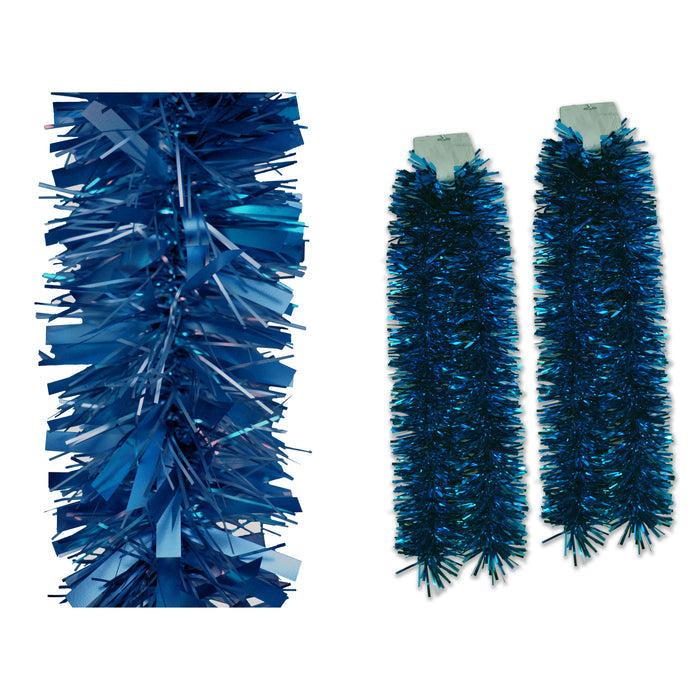 2 Pack 6' Deluxe Aqua Tinsel Garland