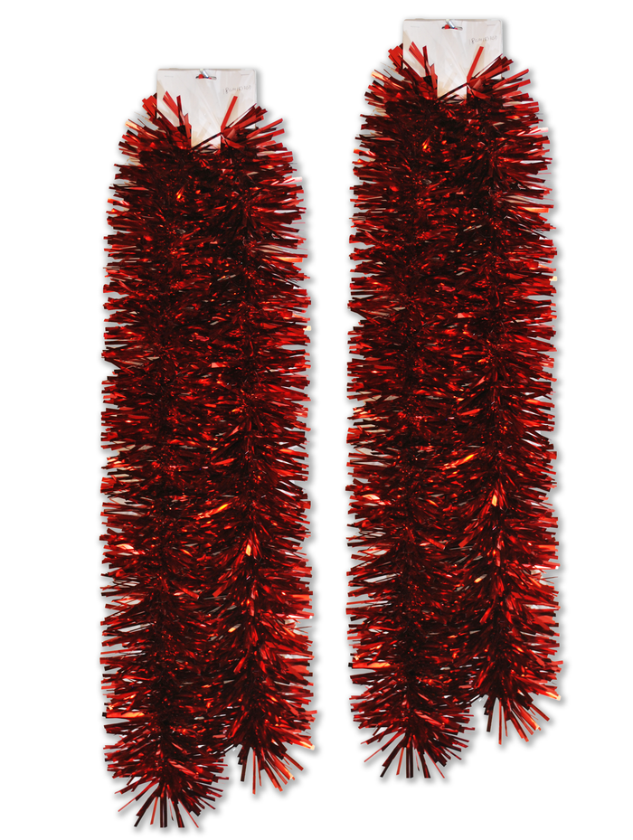 2 Pack 6' Deluxe Red Tinsel Garland