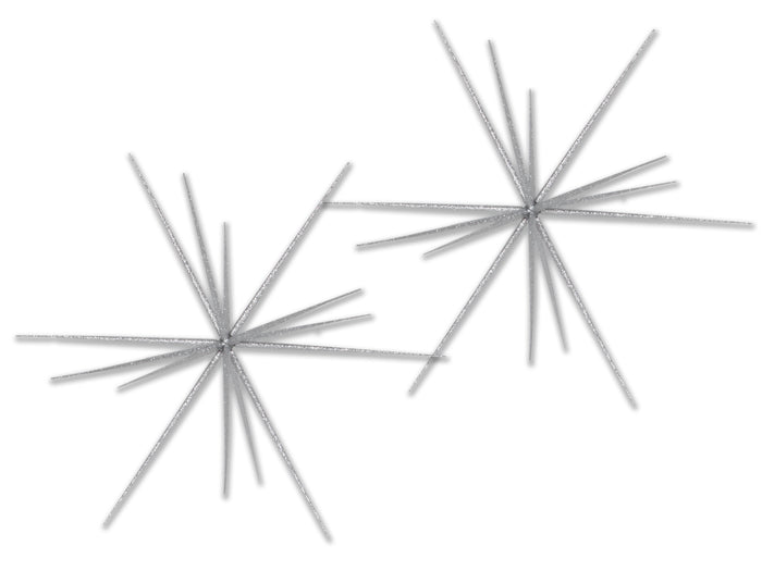 2 Pack of 23" Silver Glittered Starburst Ornament
