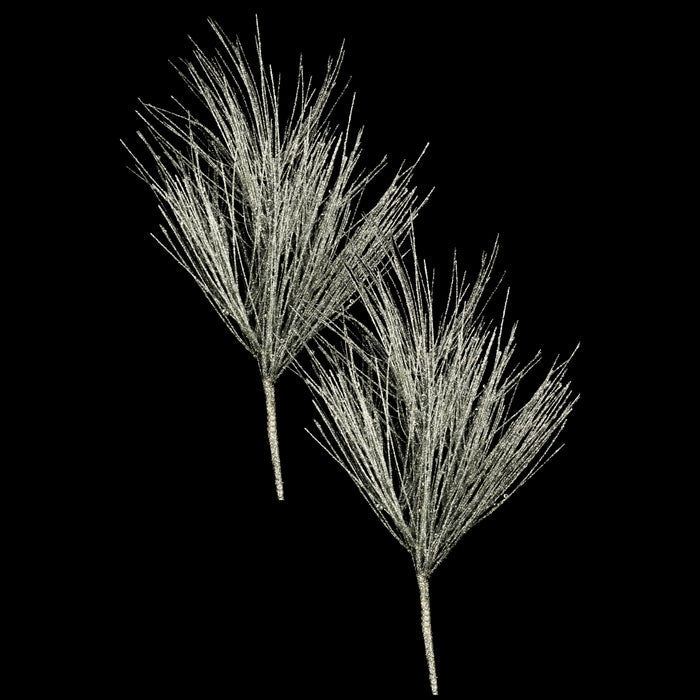 2 Pack of 25" Silver Spray Branch Picks with Glitter Enhancements