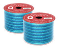 2 Pack of 30' Aqua Ribbon with Thin Glitter Stripes