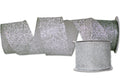 2 Pack of 30' Silver Glitter Ribbon