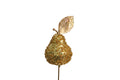 2 Pack of Golden Glitter and Bead Enhanced Pear and Apple Picks