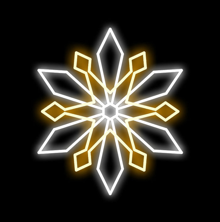 2' Pure White and Warm White LED Snowflake Ground Mount