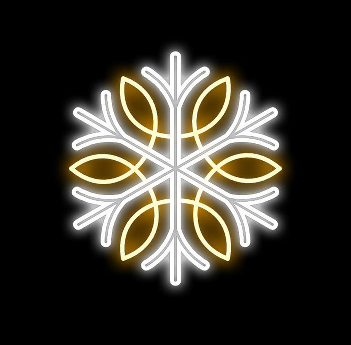 2' Pure White and Warm White LED Snowflake