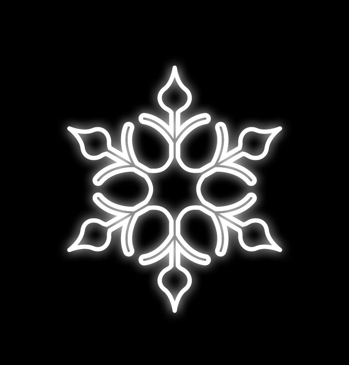 2' Pure White LED Snowflake