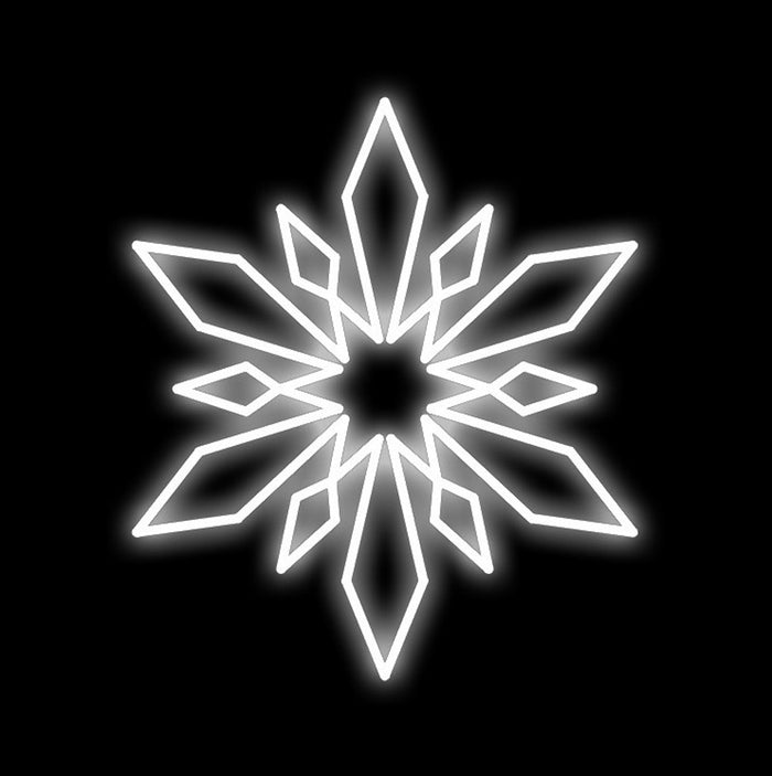 2' Pure White LED Snowflake
