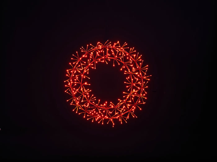 2' Red Micro LED Wreath with Red Frame