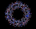 2' Red, Pure White and Blue Micro LED Wreath with Silver Frame