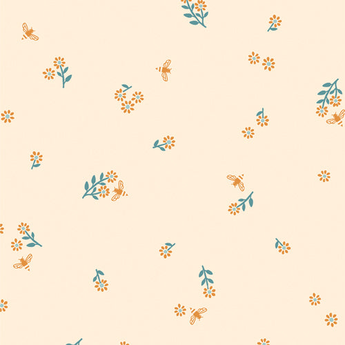 2 Yard 17" Remnant of Foraging Flutter Sun in Linen Blend | Marigold