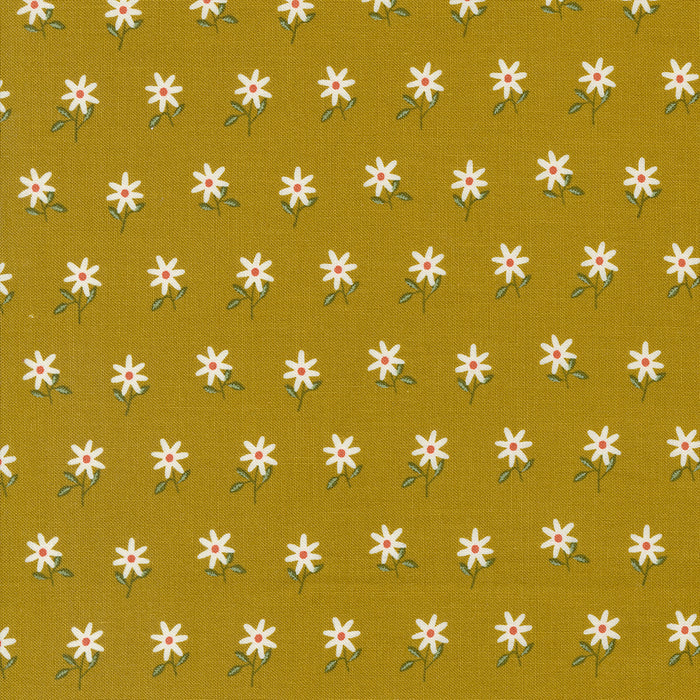 2 Yard 7" Remnant of Wispy Flowers in Golden | Imaginary Flowers