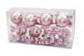 20 Pack Pink and White Assorted Ornaments