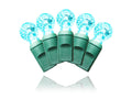 25 G12 Commercial Teal LED String Lights with 4" Spacing