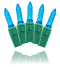 25 M5 Blue 1/5 Twinkle LEDs with 6" Spacing on Green Wire