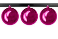 3 Pack 150mm 6" Shiny Pink Ball Ornament UV Coated with Wire