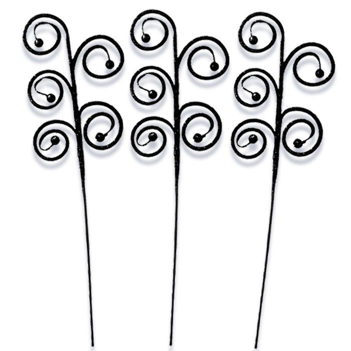 3 Pack Black Glitter Picks